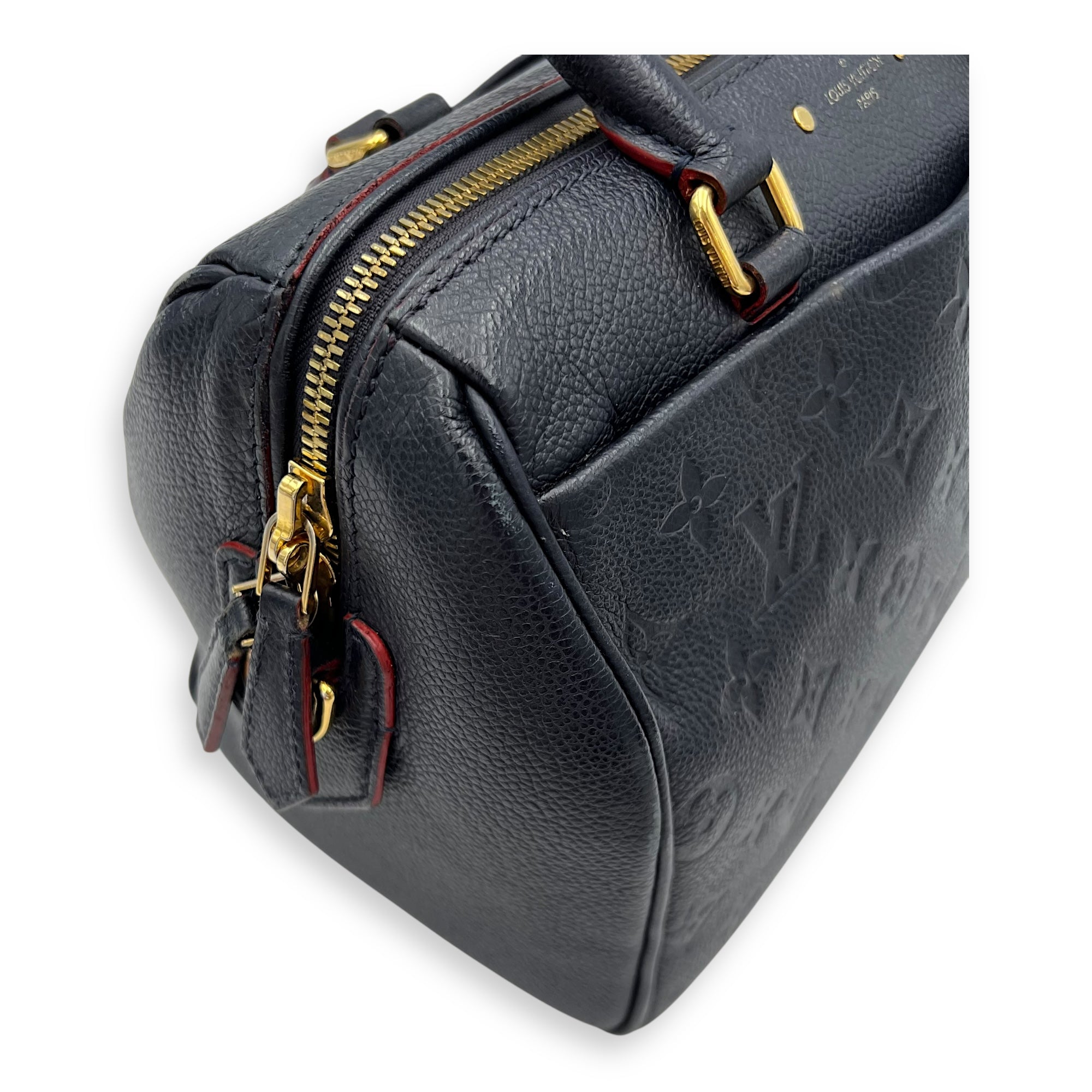 Speedy Top Handle Bag Blue in Empreinte Leather, Gold hardware - Image 23