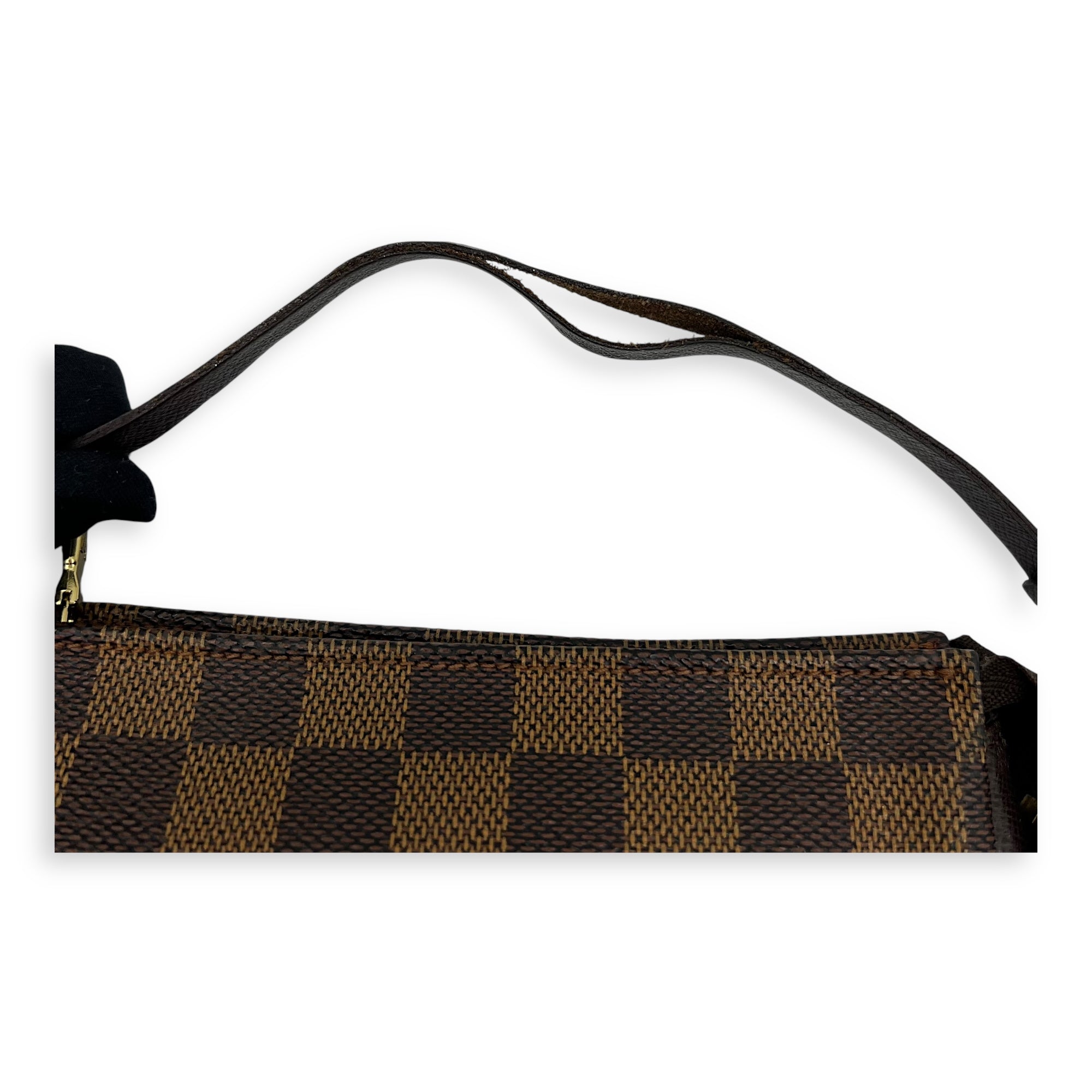 Trousse Pouch Brown in Coated Canvas, Gold hardware - Image 13