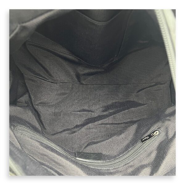 Vintage Black Shoulder Bag in Canvas, Silver hardware - Image 7