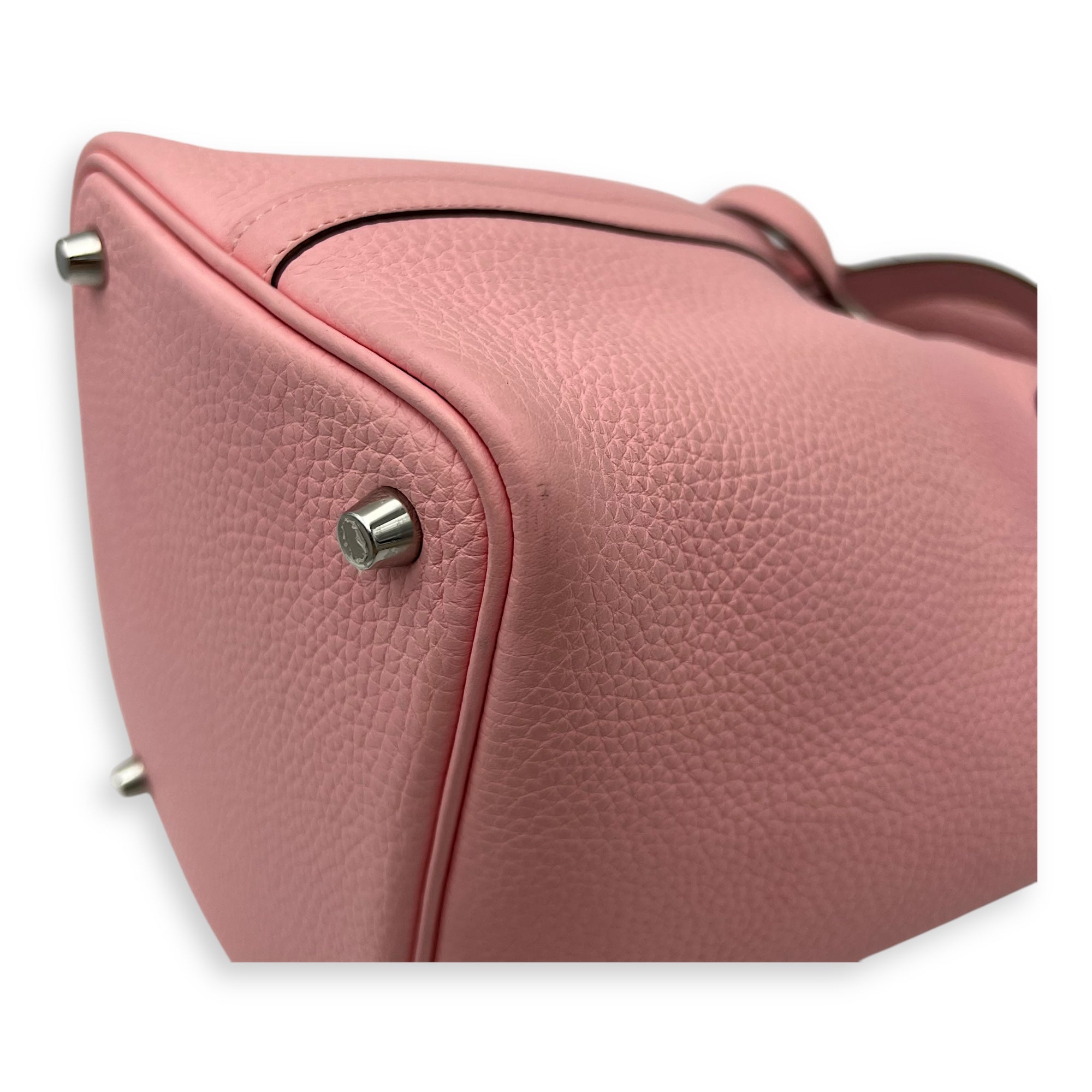 Picotin 18 Rose Sakura Top Handle Bag in Clemence, Palladium hardware - Image 9