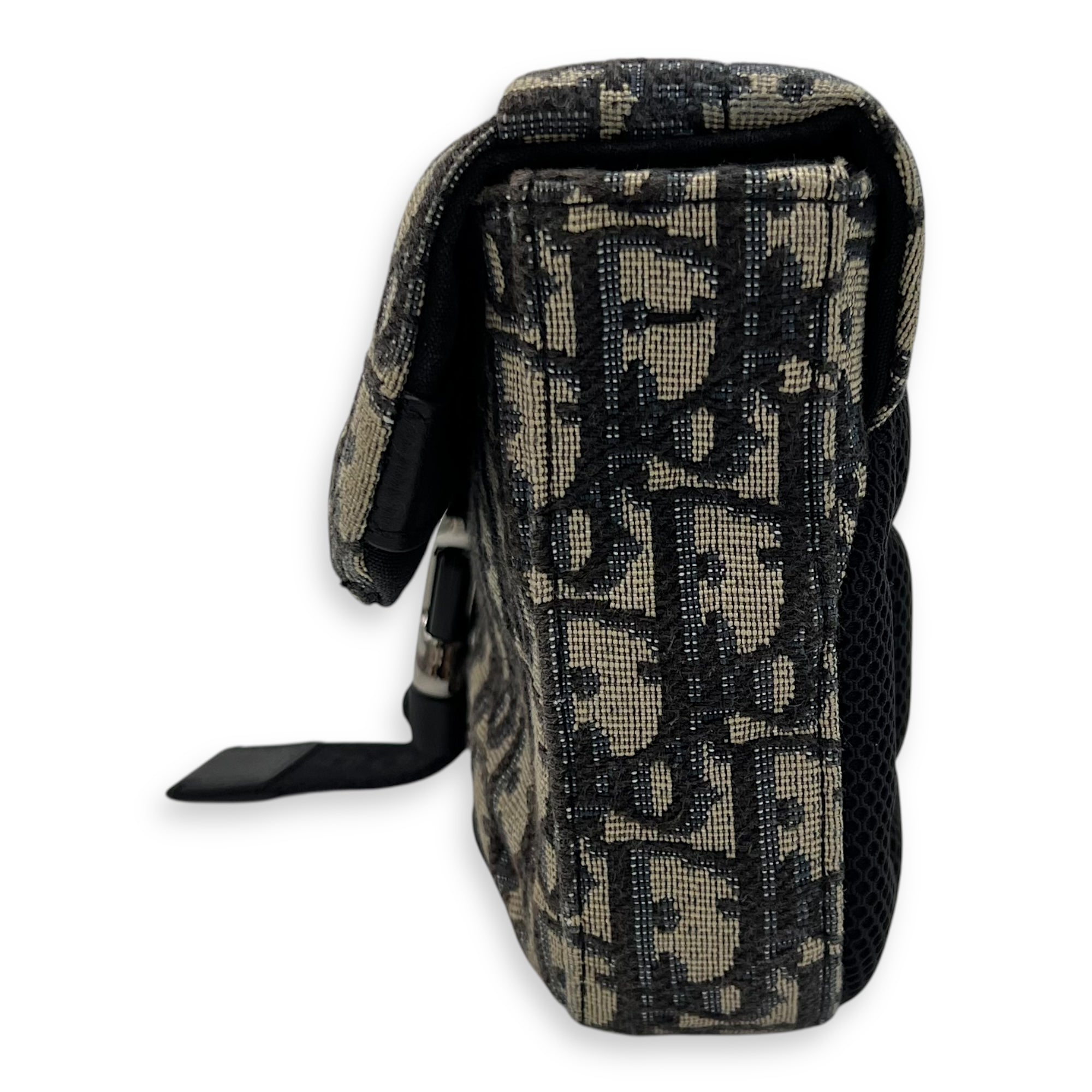 Oblique Blue Crossbody Bag in Jacquard, Silver hardware - Image 5