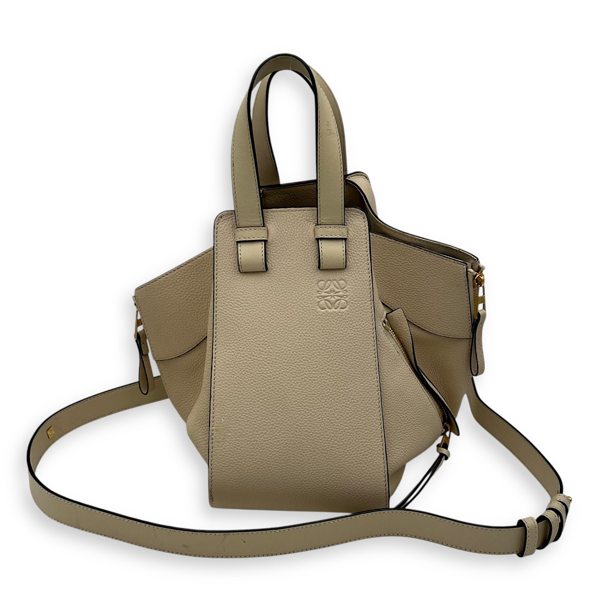 Hammock Small Beige Shoulder Bag in Calfskin, Gold hardware - Image 17