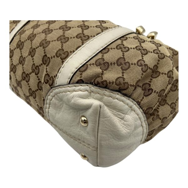 Boston Top Handle Bag Brown in Canvas, Gold hardware - Image 10