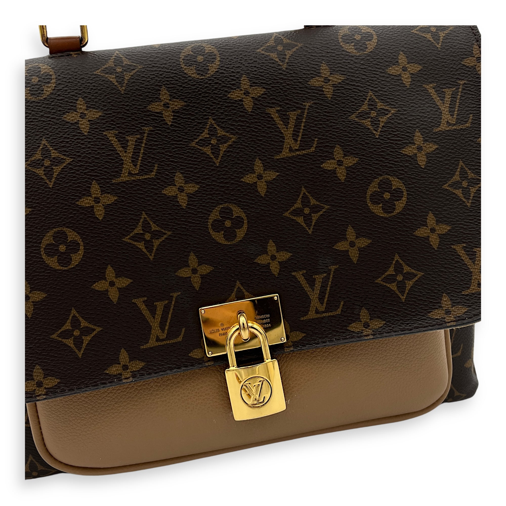 Marignan Top Handle Bag Brown in Monogram Coated Canvas, Gold hardware - Image 9