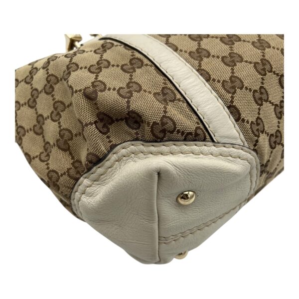 Boston Top Handle Bag Brown in Canvas, Gold hardware - Image 9