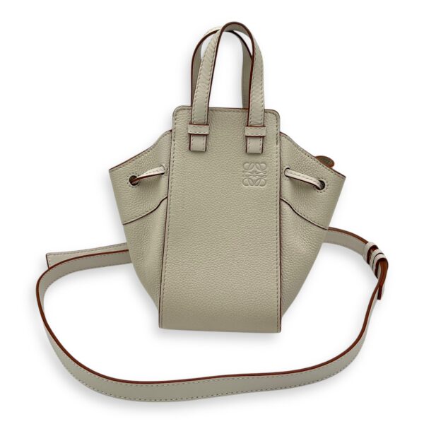 Hammock Crossbody Bag Mini White in Calfskin, Gold hardware - Image 11