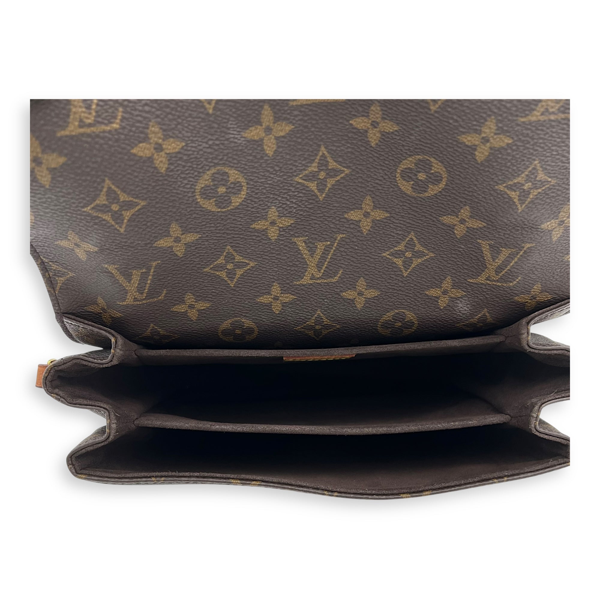 Metis Brown Crossbody Bag in Monogram Coated Canvas, Gold hardware - Image 7