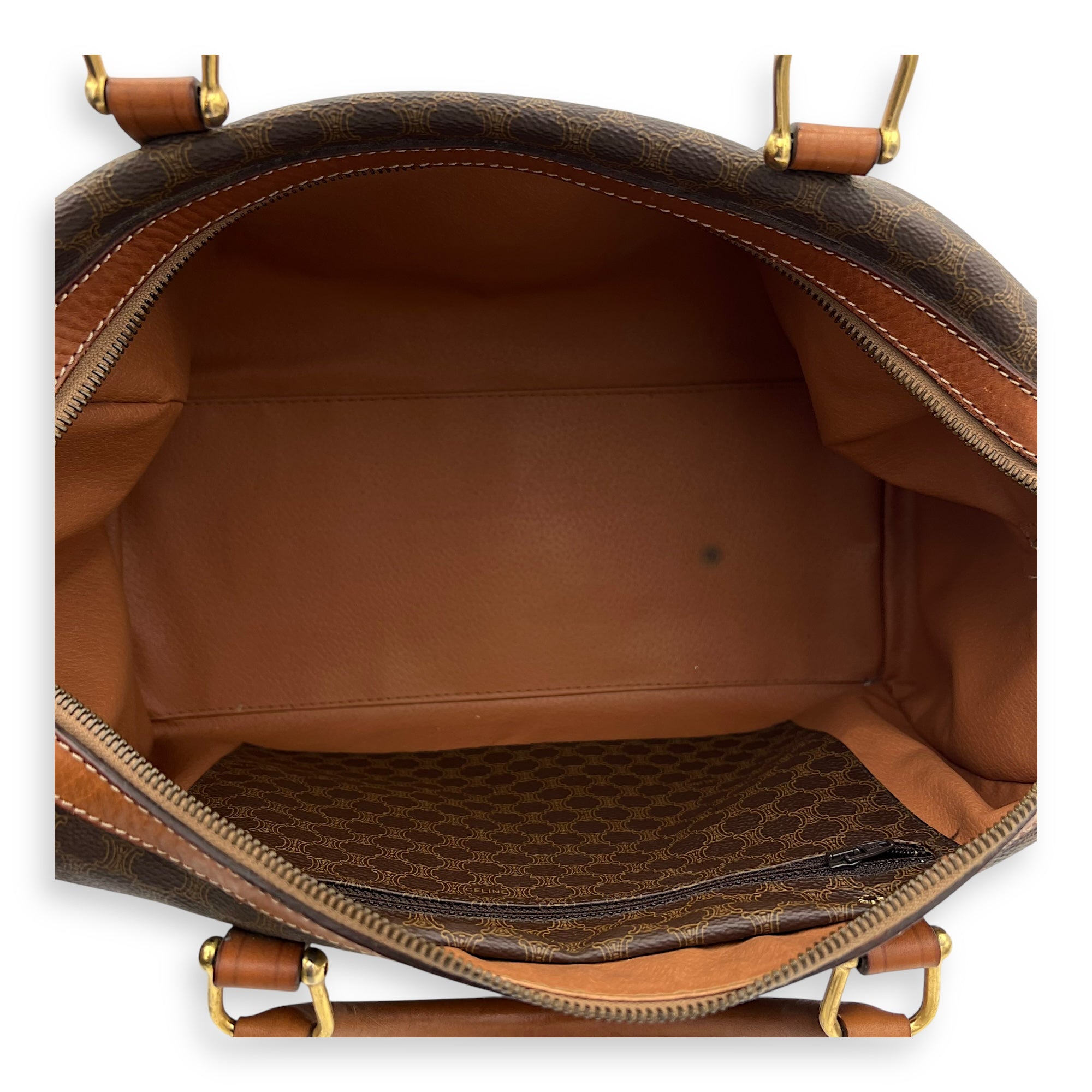 Macadam Top Handle Bag Brown in Coated Canvas, Gold hardware - Image 7