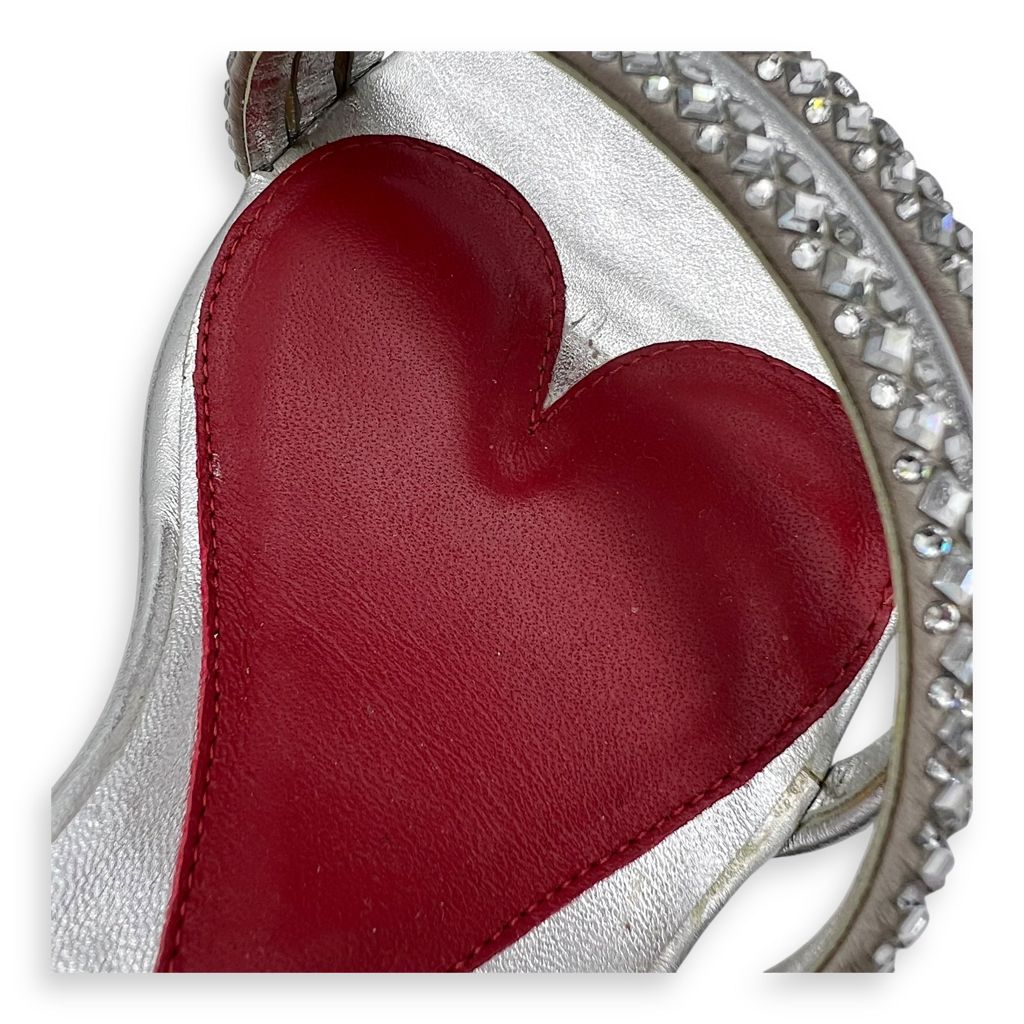 Cube Strass Heel Bling Sandal 75 Heels 38 Silver in Calfskin, Silver hardware - Image 5