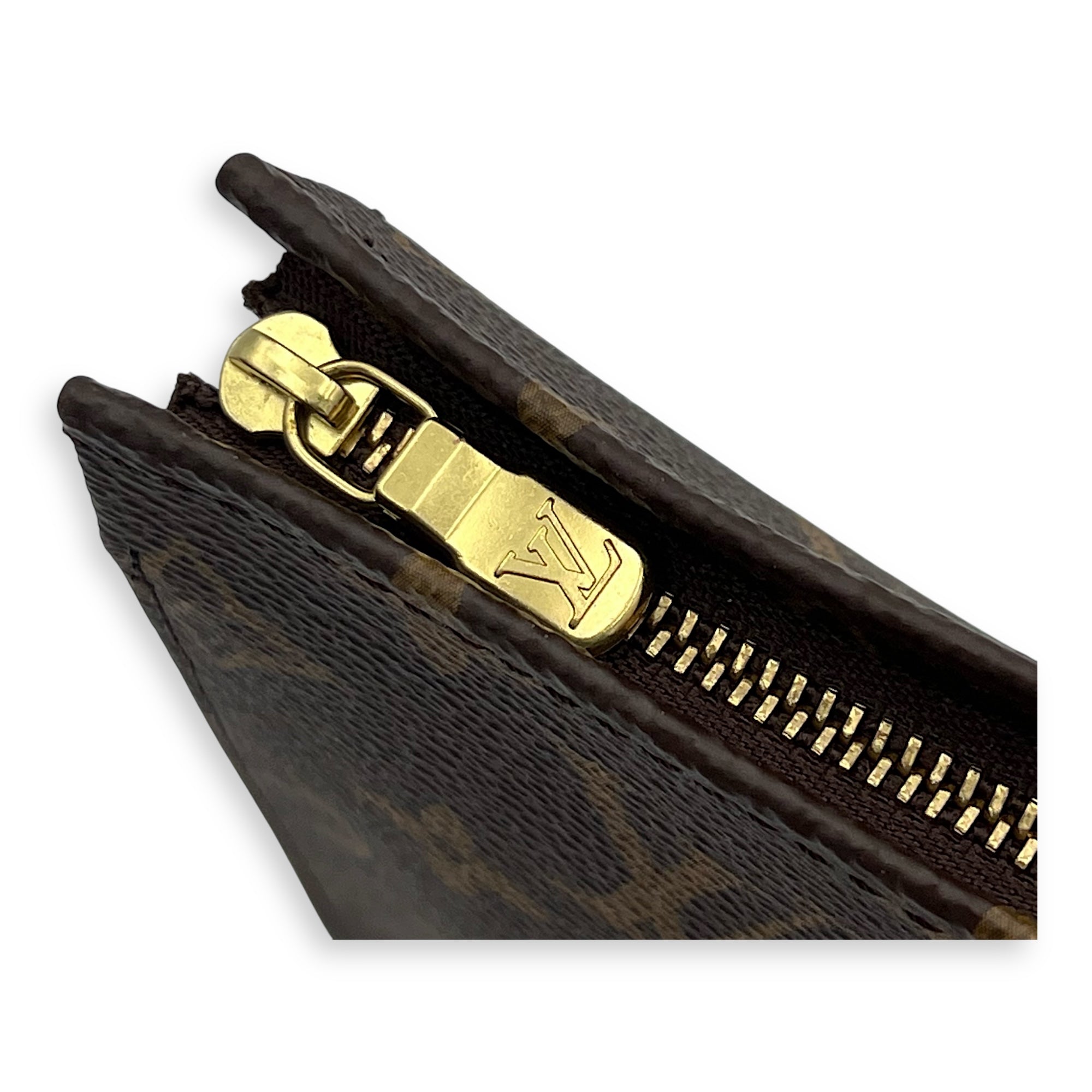 Pochette Pouch Brown in Monogram Coated Canvas, Gold hardware - Image 11