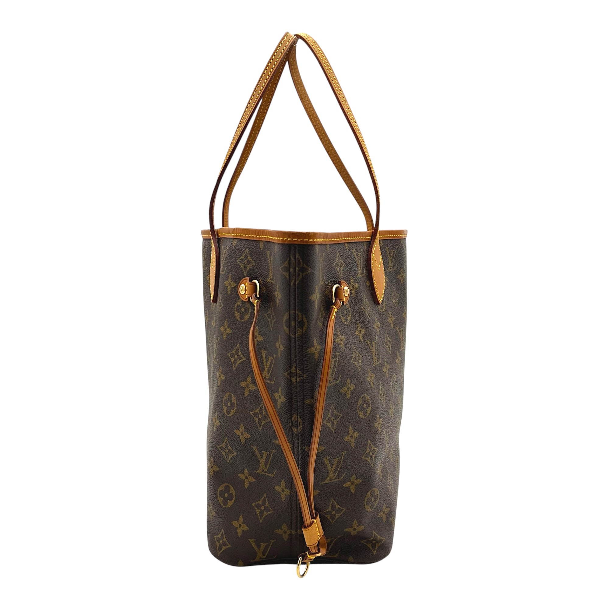 Neverfull MM Brown Tote Bag in Monogram Coated Canvas, Gold hardware - Image 5