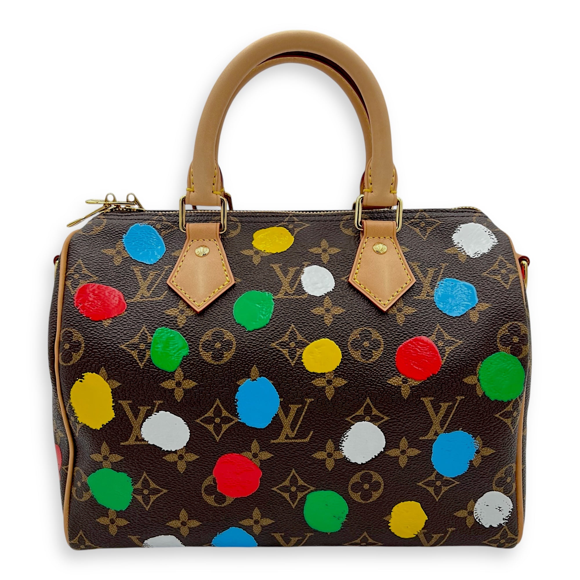 X Yayoi Kusama 25 Multi-colour Top Handle Bag in Monogram Coated Canvas, Gold hardware - Image 3
