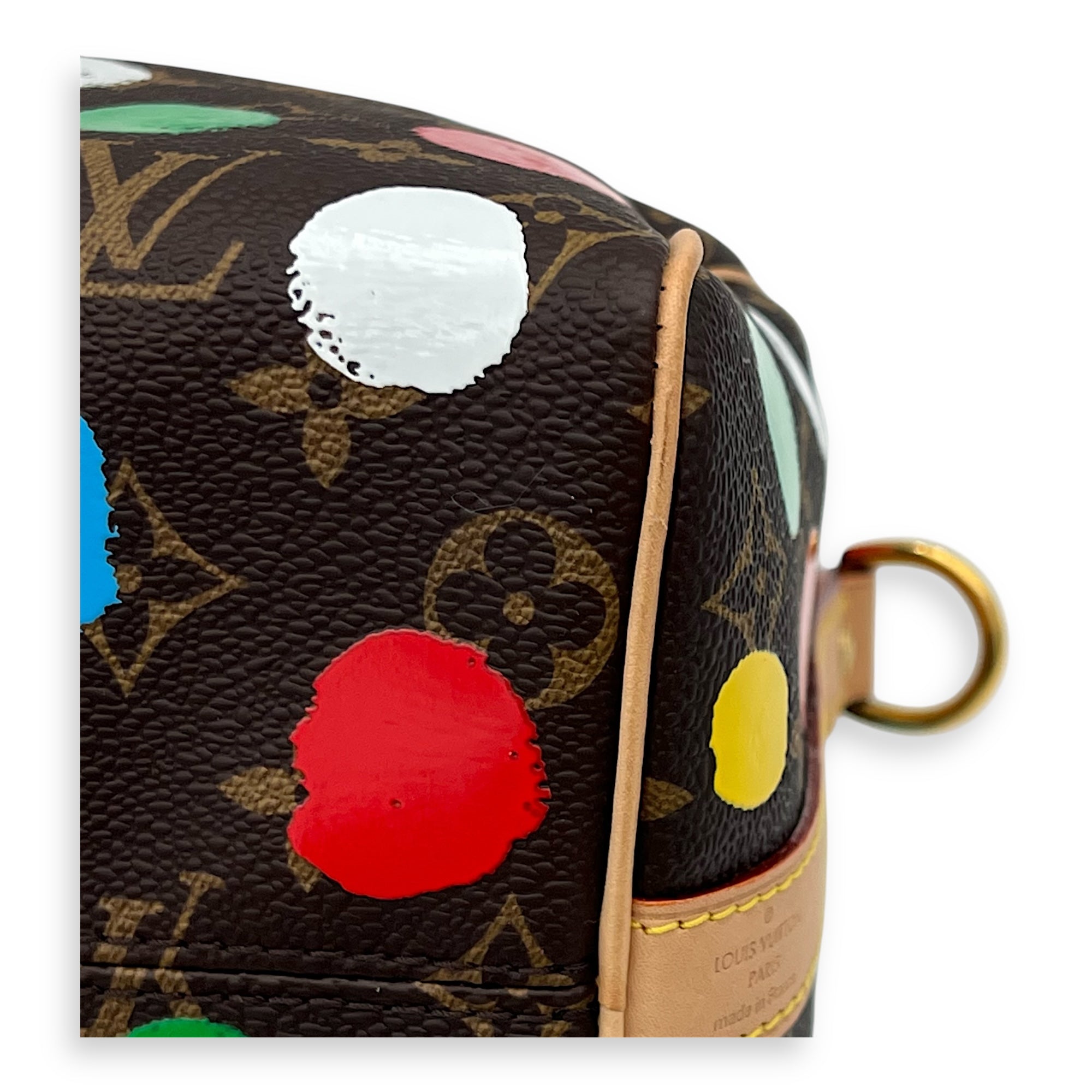 X Yayoi Kusama 25 Multi-colour Top Handle Bag in Monogram Coated Canvas, Gold hardware - Image 7