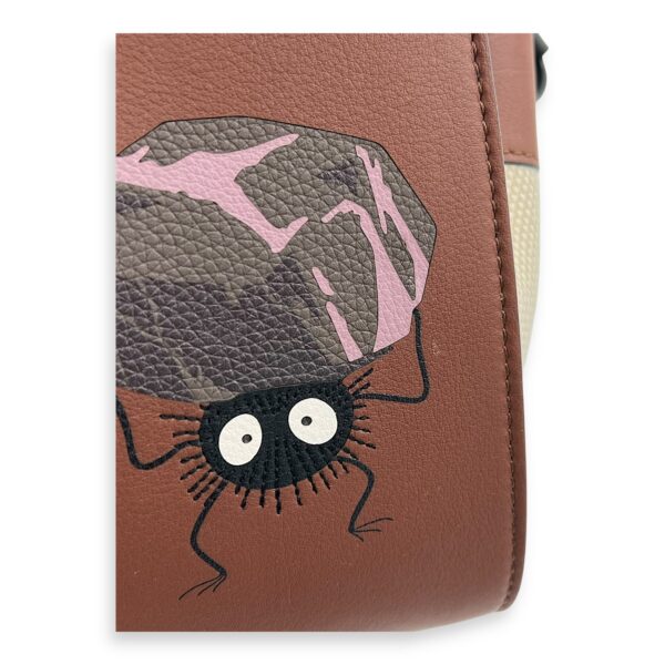 Hammock Shoulder Bag Mini Black White Brown in Canvas & Calfskin, Gold hardware - Image 8