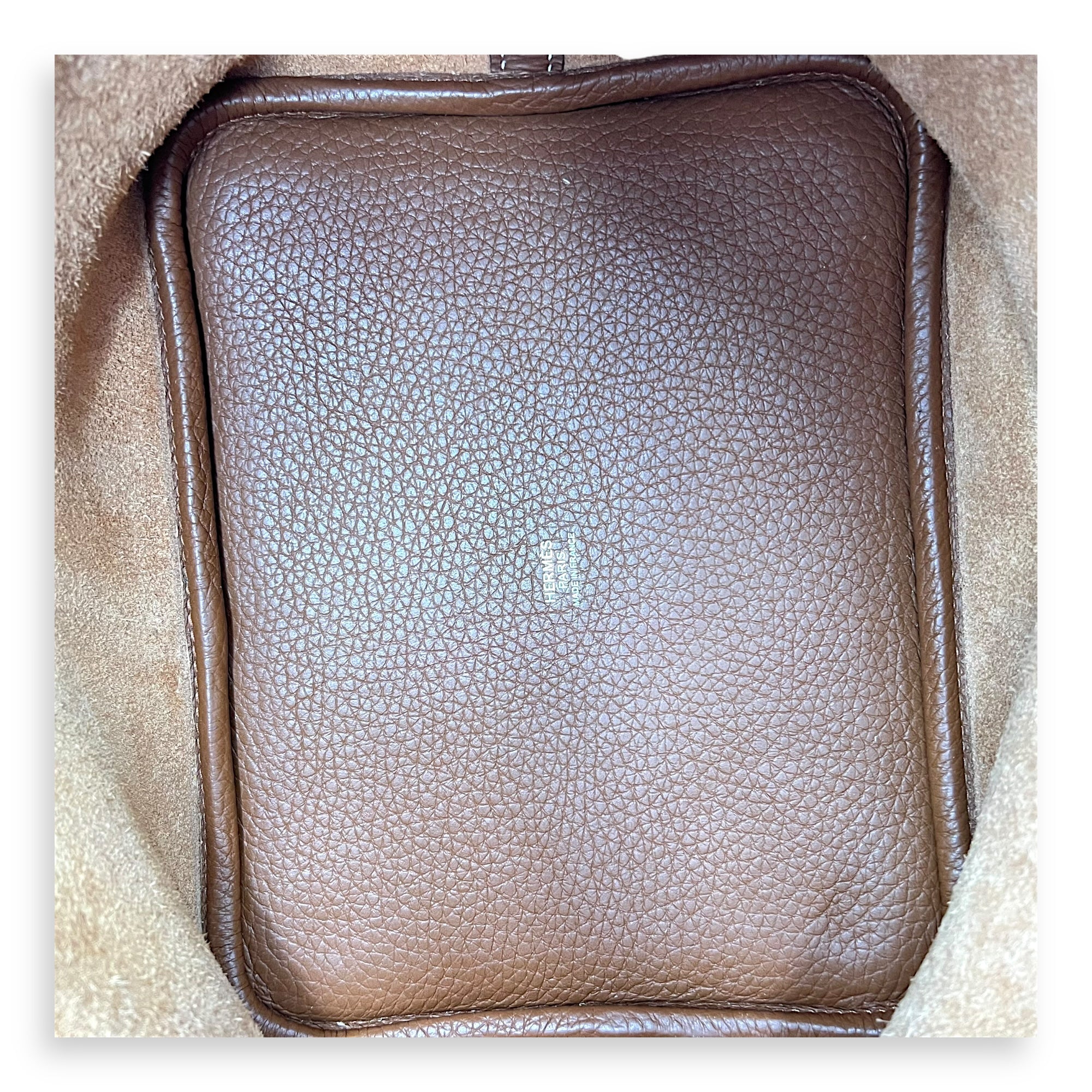 Picotin 22 Gold Top Handle Bag in Clemence, Palladium hardware - Image 7