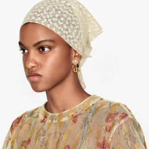 Dior Tribales Earrings CD Drop and White Resin Pearls Gold SmartChoice 3466