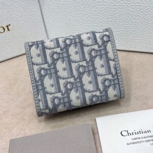 Dior 30 Montaigne Wallet Oblique Motif Canvas White